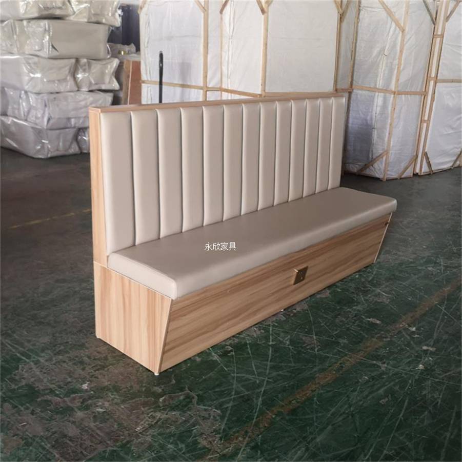 板式储物卡座沙发定做时尚餐饮店家具生产商