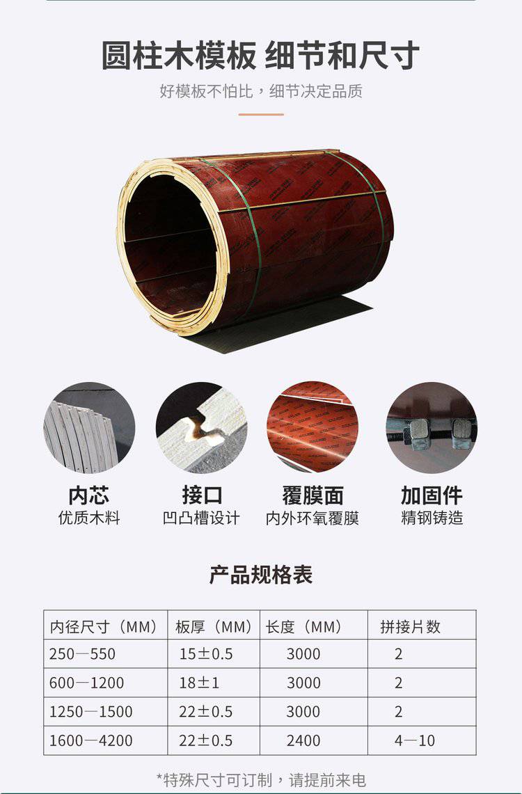 圆柱定型木模板_圆柱木模板生产_桦杨木原材料_周转次数高】价格_厂家