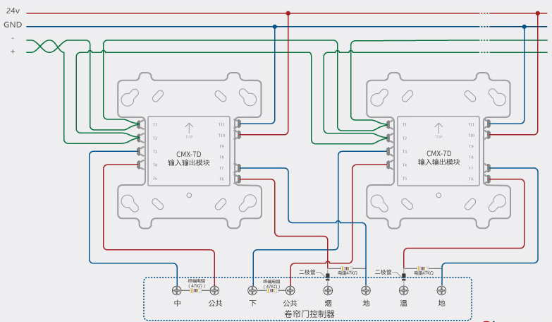 诺帝菲尔cmx7d输入输出模块安装接线示意图