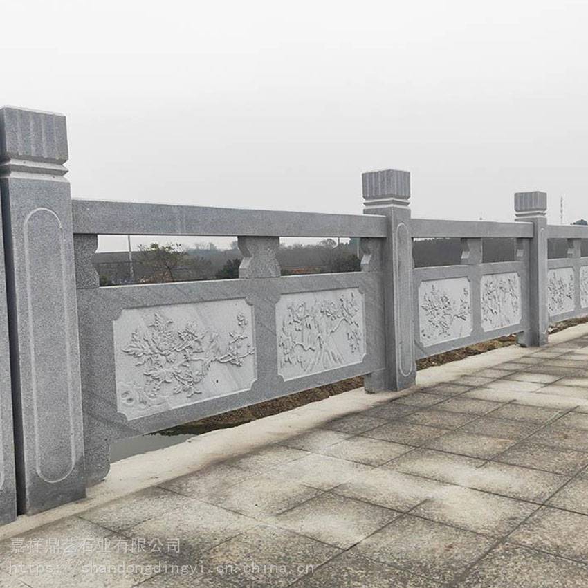 景观桥梁石雕栏杆 新农村景区石围栏 市政河堤护栏定制