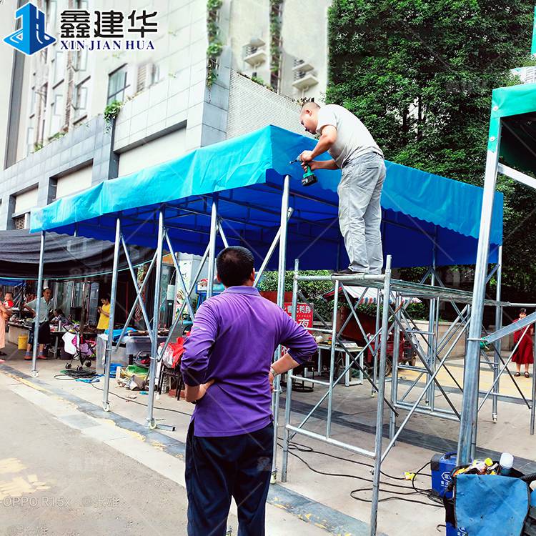 夏津定制大排档伸缩雨棚 活动推拉电动悬空蓬 厂家定制