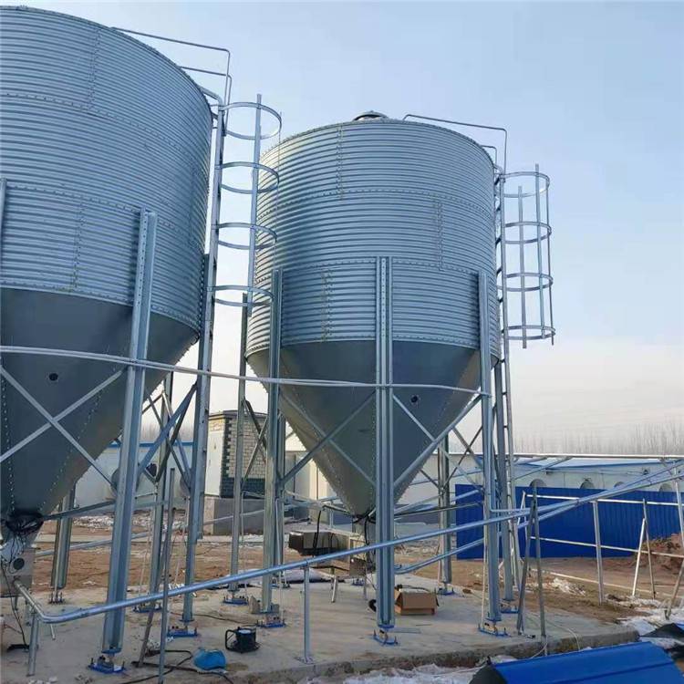 20吨料塔养殖场鸭舍鹅舍镀锌板料塔