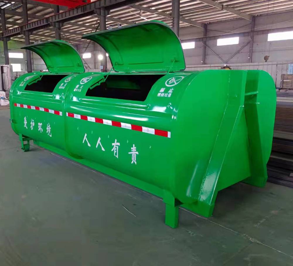 美晟城乡街道勾臂垃圾箱3方挂车环卫箱户外大型收集箱