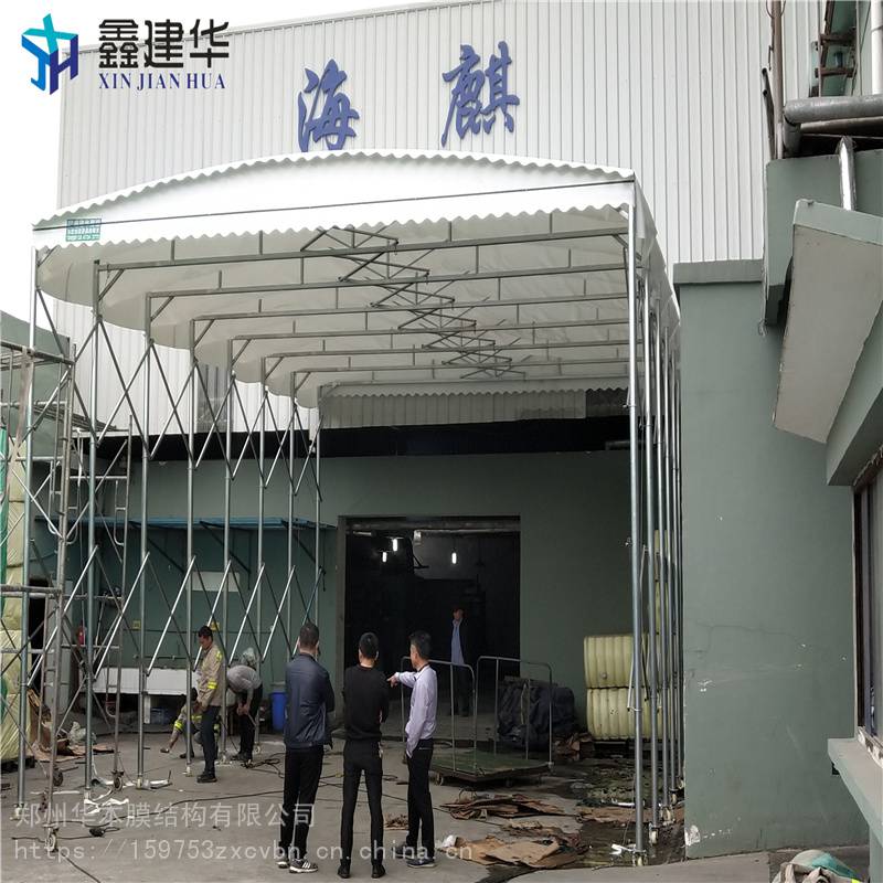 广东湛江手动活动雨棚钢架帐篷楼顶遮阳棚