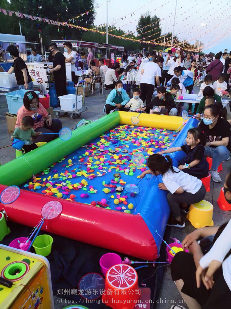 摆摊做活动儿童钓鱼池套装摆摊宝宝玩具钓鱼池子哪买幼儿玩耍充气钓鱼