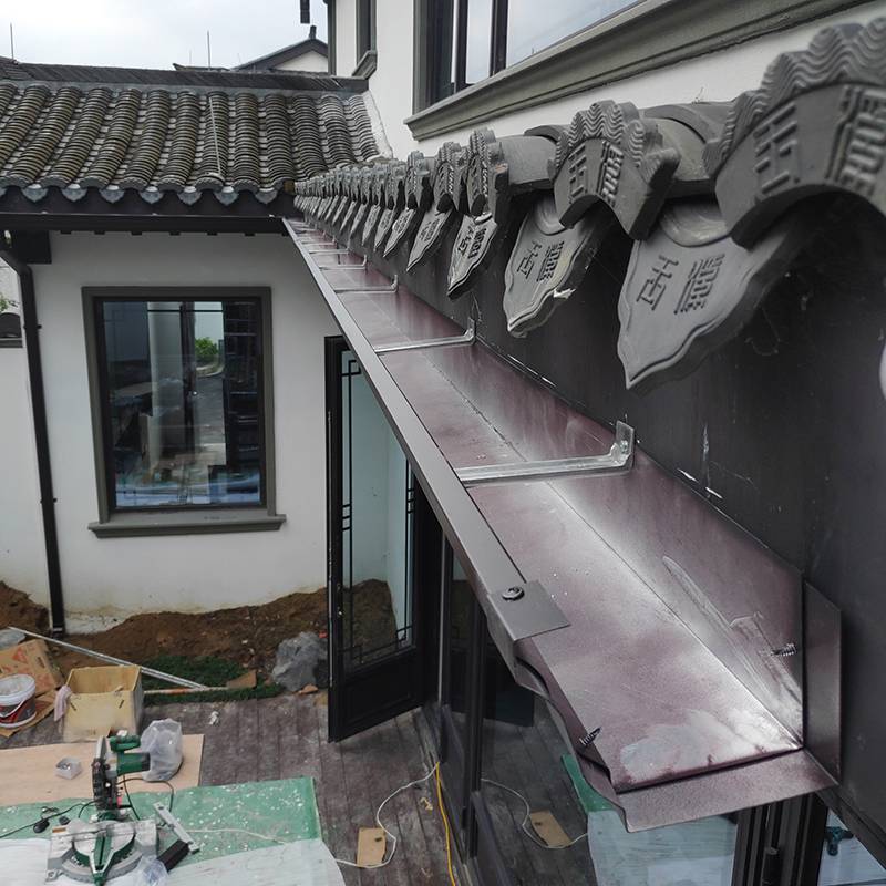 匠心厂家生产铝合金檐沟成品天沟成品屋檐排水槽落水管雨排水系统