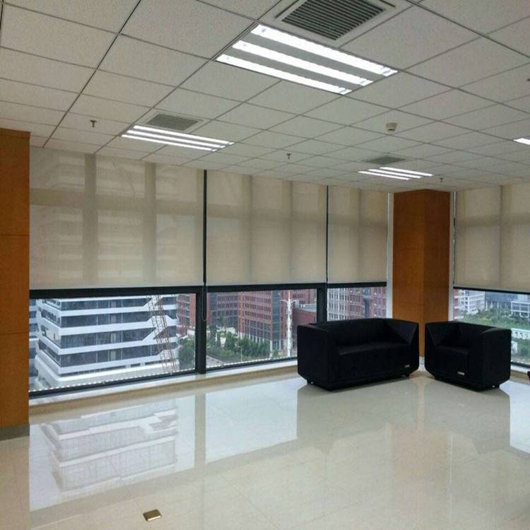 昌平朝阳办公卷帘遮阳帘写字楼大厦防晒隔热窗帘阳光面料