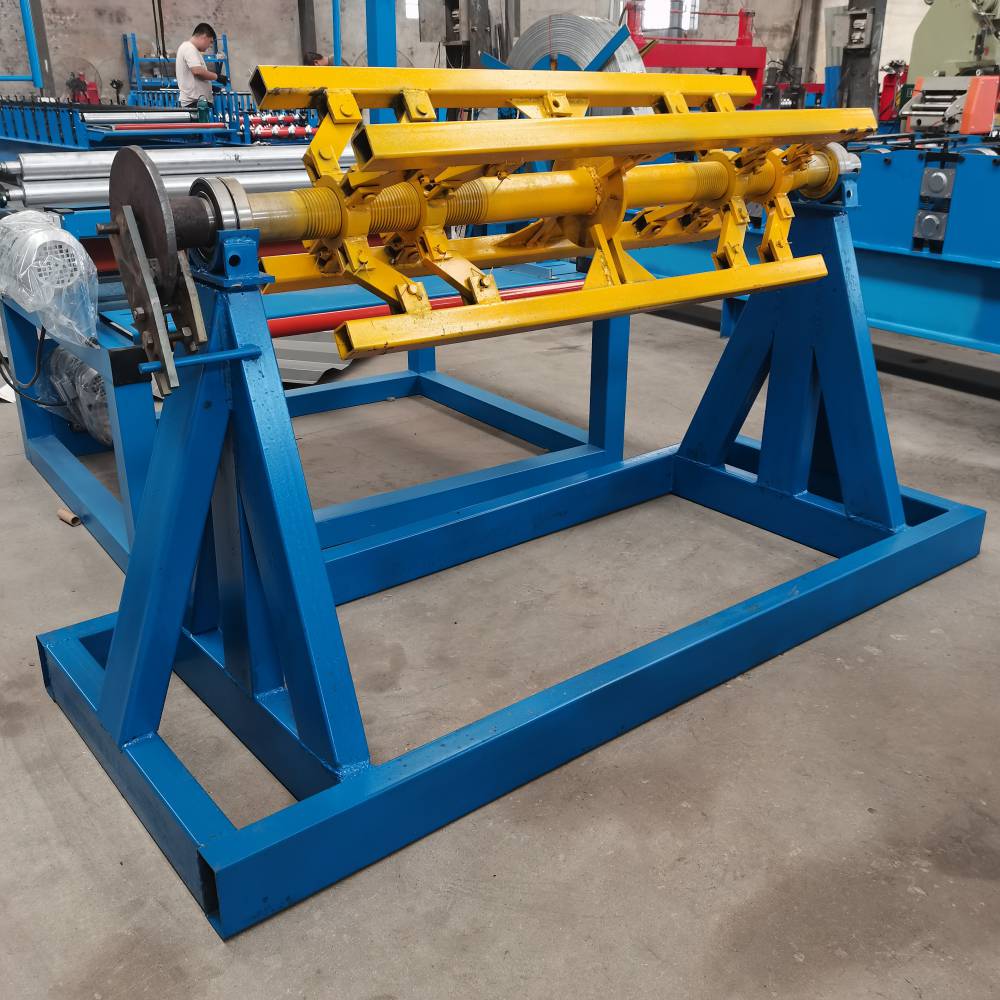 铁皮卷彩钢瓦上料架不锈钢卷手动放料架分体式铝卷升降式支撑架心