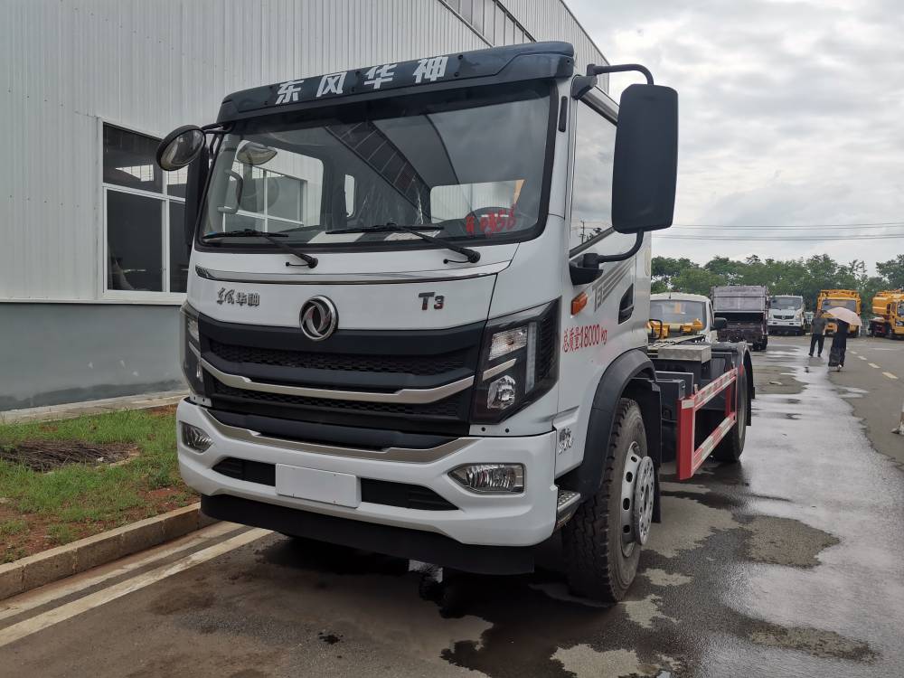 【东风华神t3中型勾臂垃圾车 12方车厢可卸式垃圾车】价格_厂家