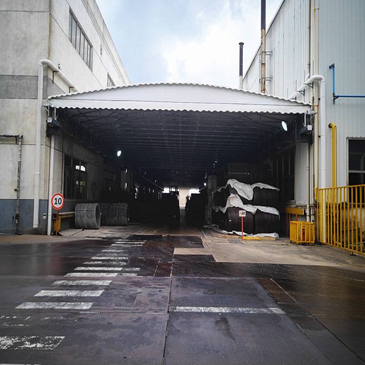 厂房收缩棚架空电动推拉雨棚效果图设计生产太白