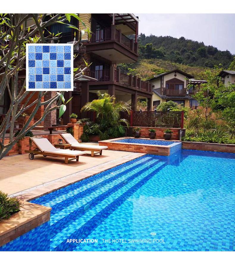 窑变闪电纹泳池马赛克瓷砖民宿别墅温泉户外景观池水池阳台背景墙