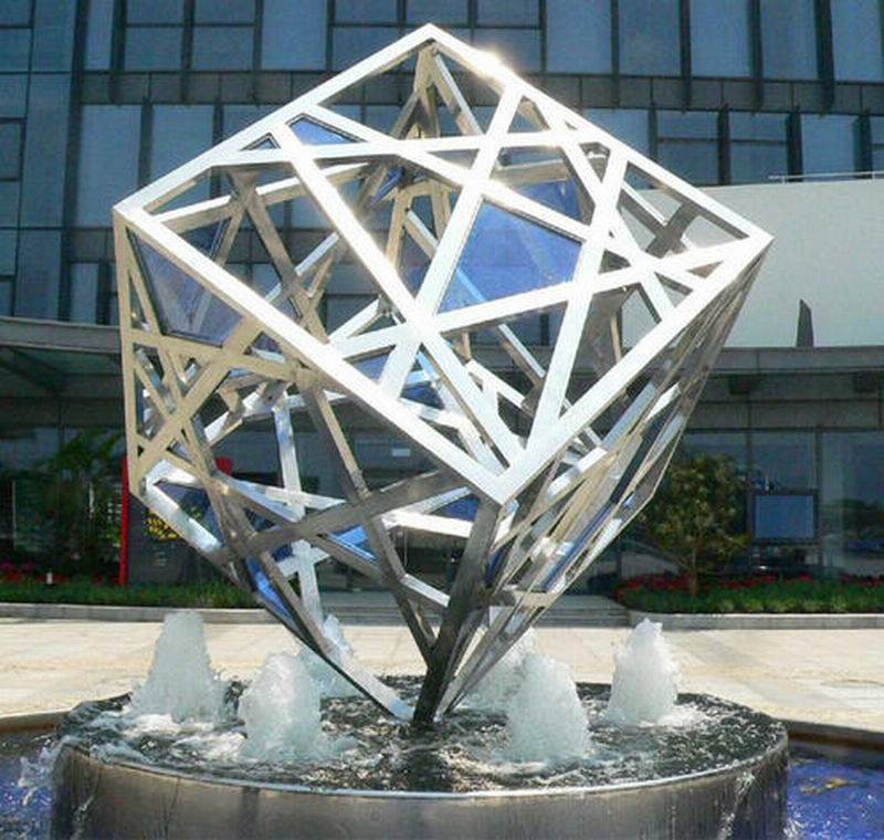 方形框架结构雕塑不锈钢剪影雕塑制作