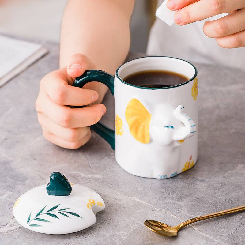 景德镇陶瓷装饰品马克杯家居礼品水杯北欧个性下午茶情侣轻奢茶杯
