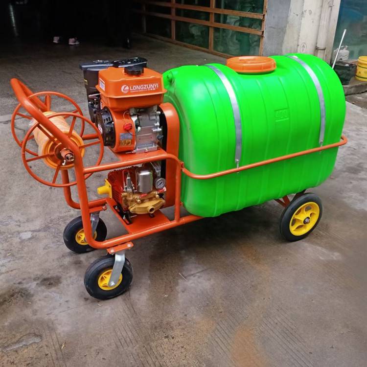 汽油打药机全自动卷管喷雾机200升汽油消毒机四冲程推车式农药机
