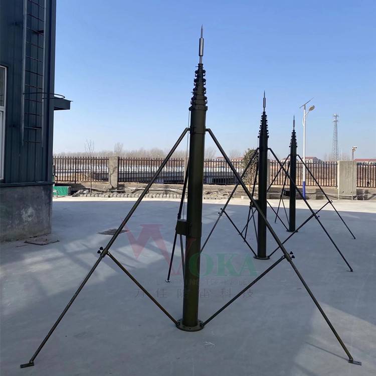 武威25米机动野战防雷避雷针装置,手动升降避雷针