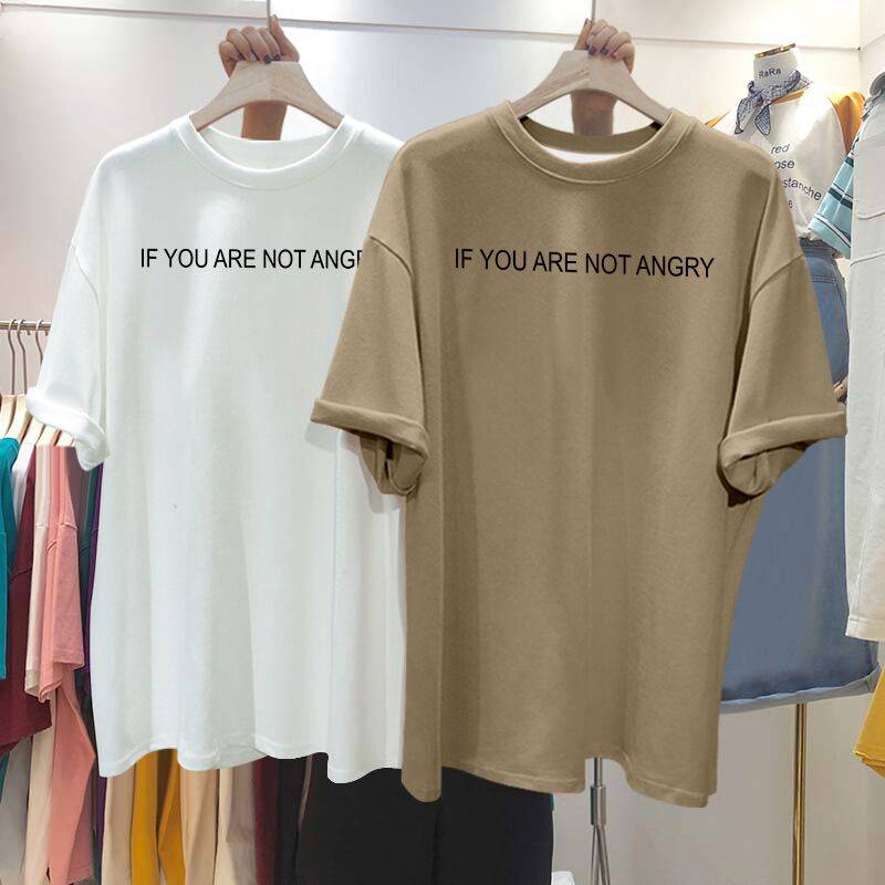 宽松大版t恤夏季衣服库存服装纯棉t恤几元短袖女式t恤批