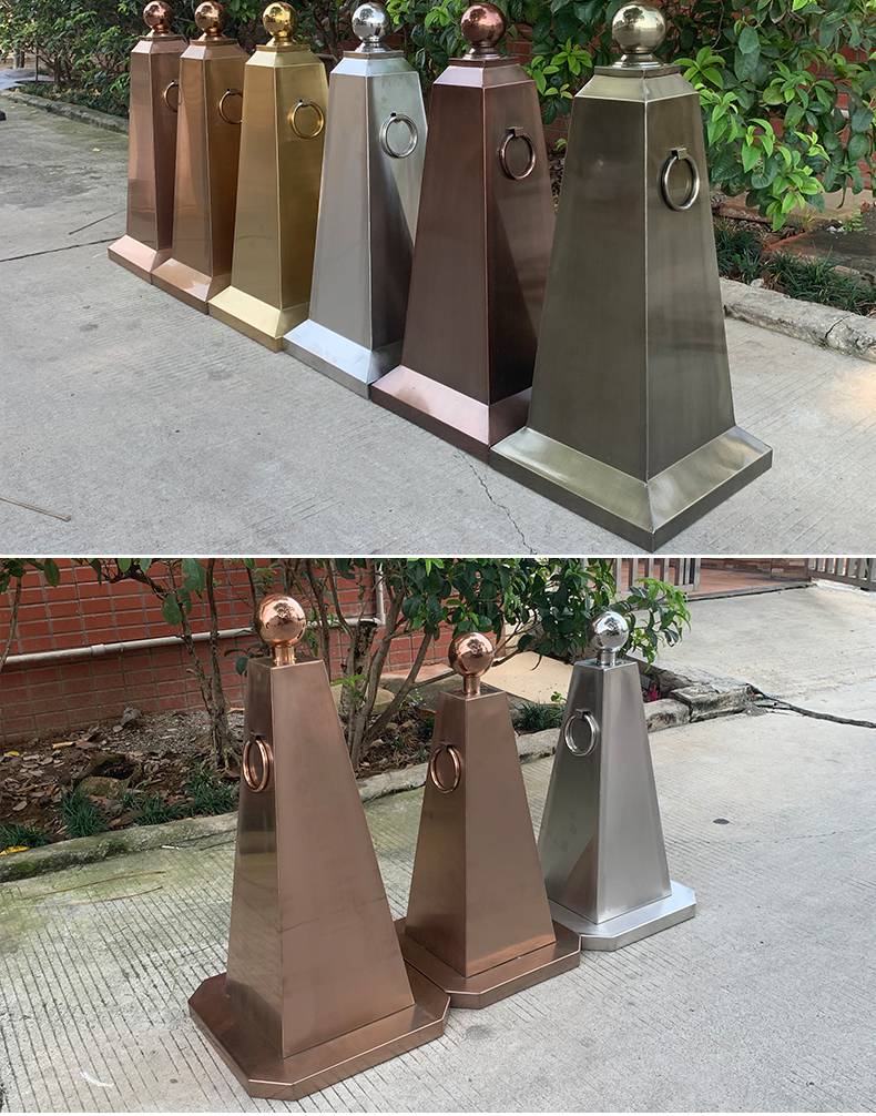 路锥反光锥不锈钢雪糕桶筒隔离墩酒店停车牌道路警示柱锥形桶定制