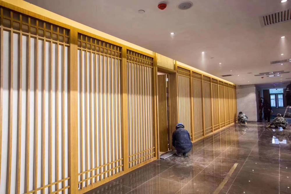 小区景观设计铝屏风仿古铝格栅屏风图案