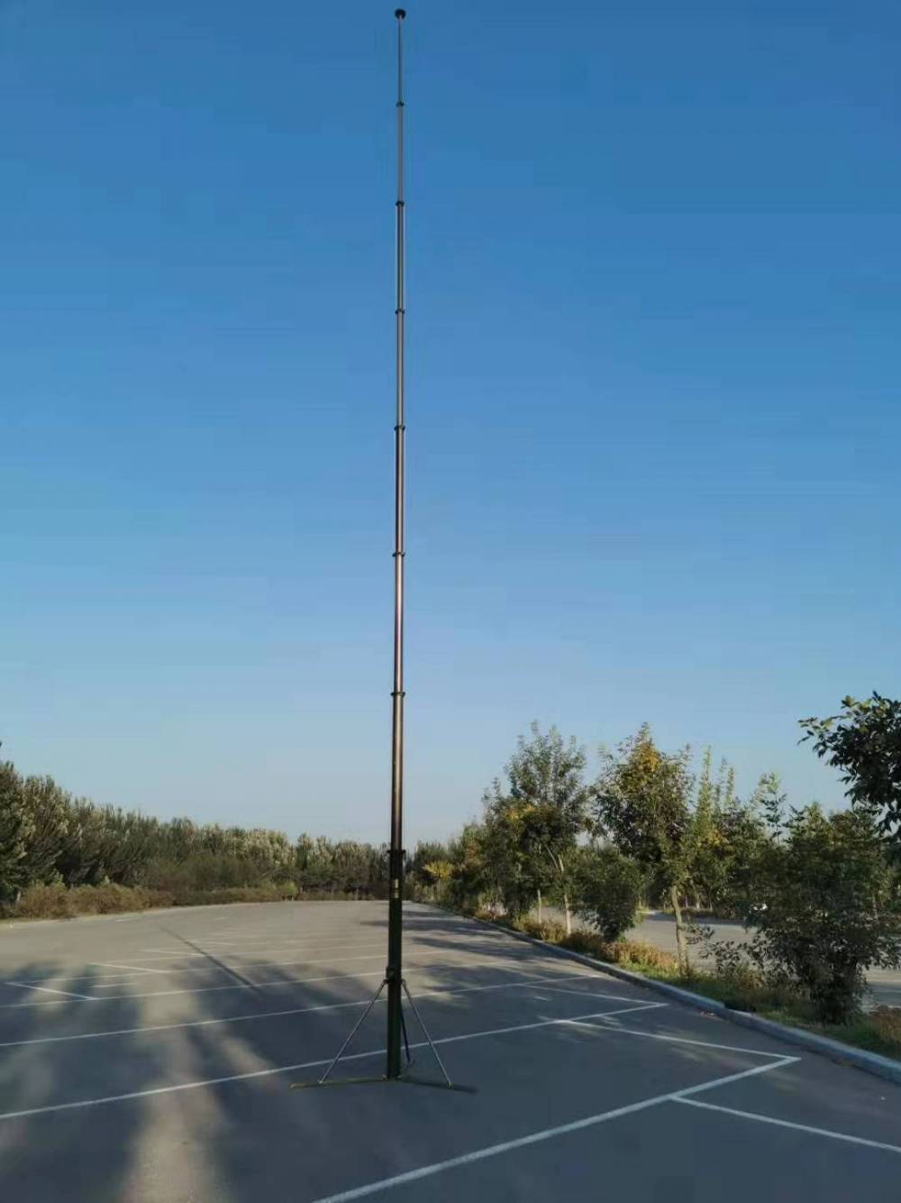 三脚架移动式监控杆铝合金小型升降杆便携式可移动监控升降杆