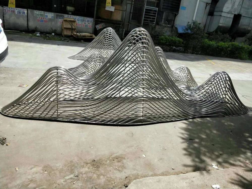 专业制作不锈钢假山雕塑/不锈钢镂空假山定制/铁艺假山小品大量生产