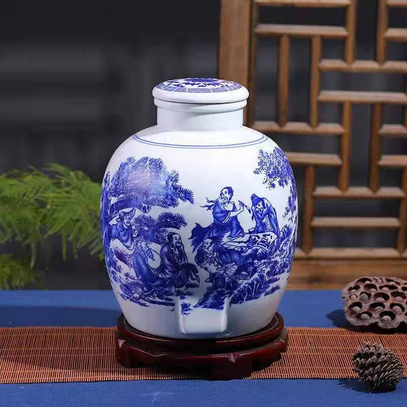 创意500ml陶瓷酒瓶酿酒缸50斤100斤装密封酒坛工景德镇3斤陶瓷酒坛