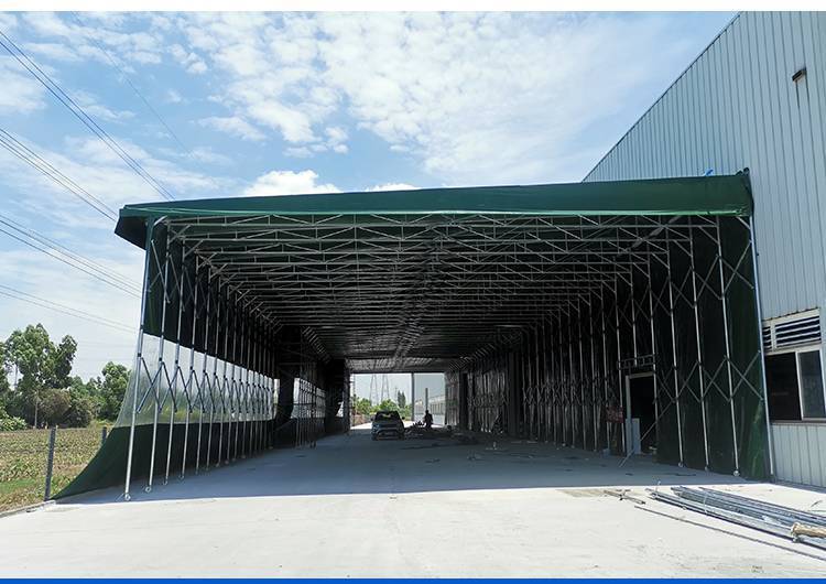 工厂临时活动仓库雨棚搭建户外推拉电动蓬抗风效果好