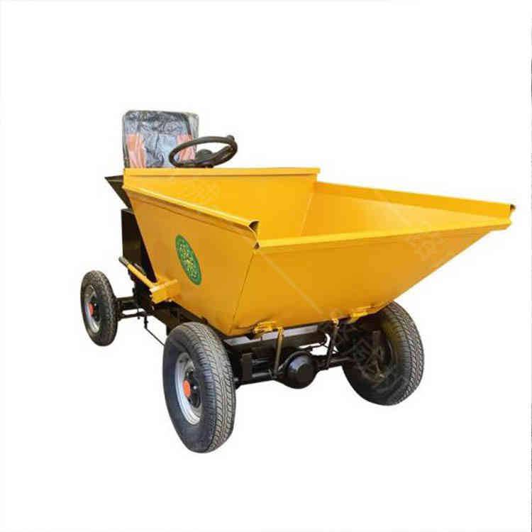 搬运饲料翻斗车垃圾运输灰斗车电动工地运料车