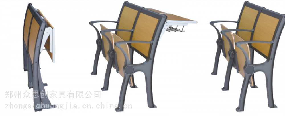 汕头潮阳学生教室铝合金折叠连排椅众思创家具