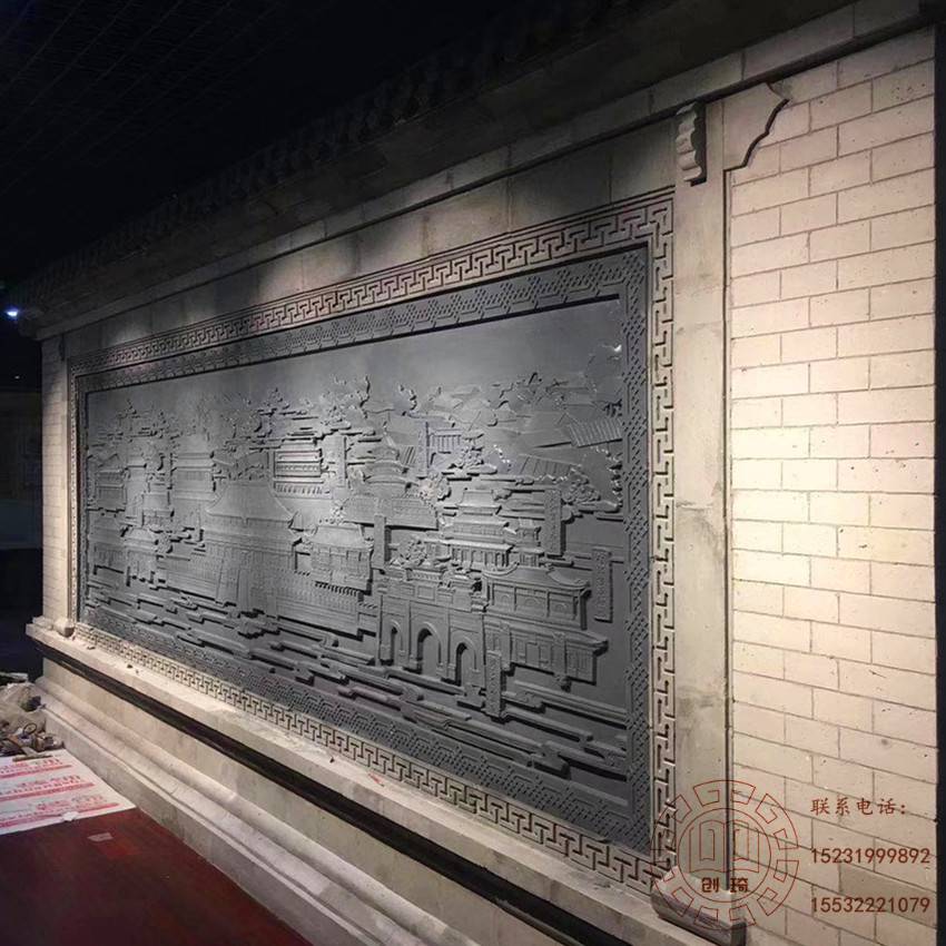 影壁墙影壁墙与大门的高低花开富贵五福影壁