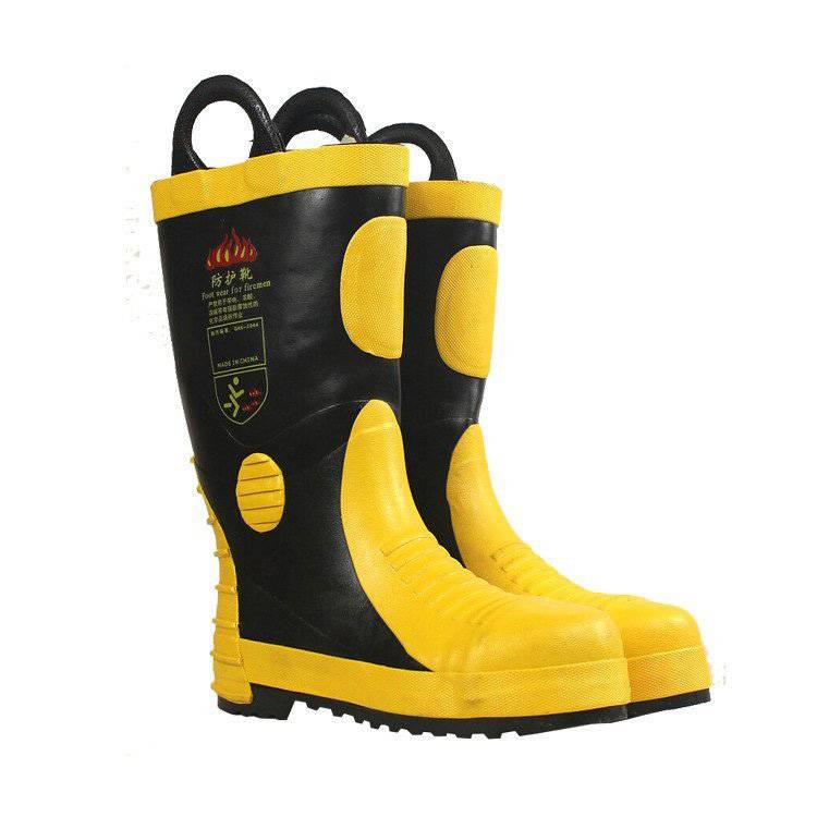 男士高筒橡胶雨鞋足部防护抢险消防救援靴防穿刺野外灭火皮靴供应