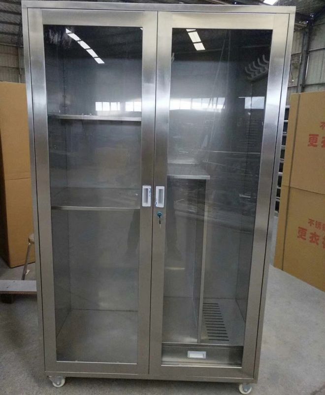 中山定制304不锈钢衣柜食堂车间不锈钢储物柜定做不锈钢档案柜