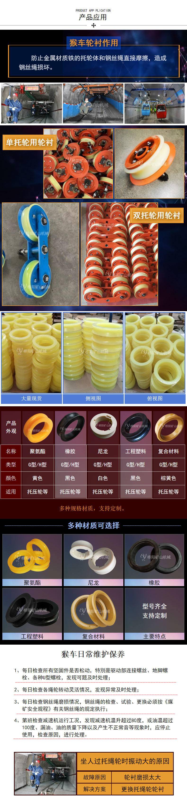 聚氨酯猴车轮衬橡胶尼龙 聚氨酯配件生产