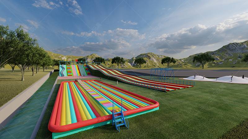 移动式七彩旱滑道彩虹滑道项目适合户外个体经营