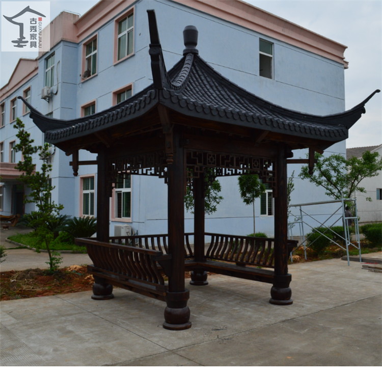 实木双层凉亭两层木结构凉亭防腐木景观亭子
