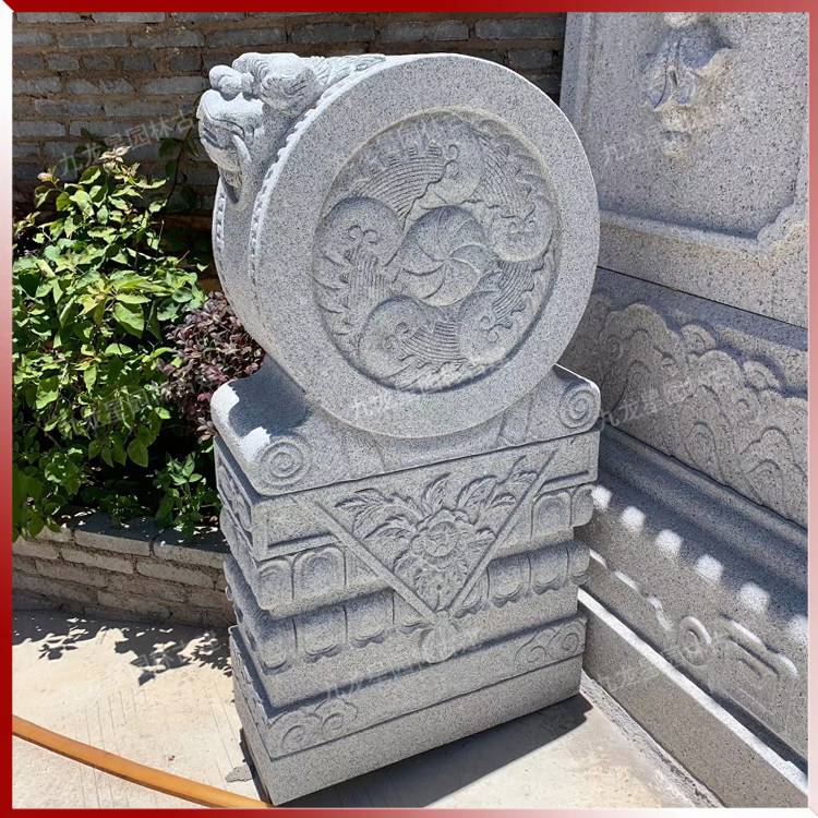 龙纹浮雕门墩仿古石雕抱鼓石价格福建惠安抱鼓石石雕小品批发