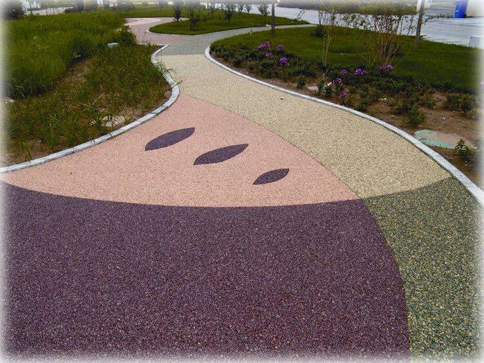 公园胶粘石地坪胶水粘合剂耐黄变胶结料石子透水地坪路面