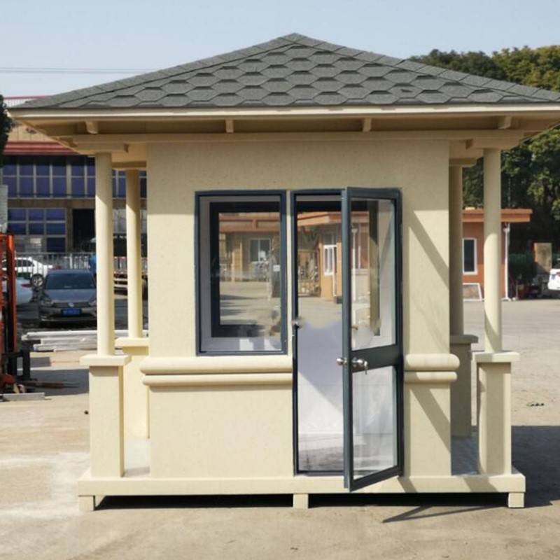小区真石漆保安岗亭仿石材真石漆亭活动房制作