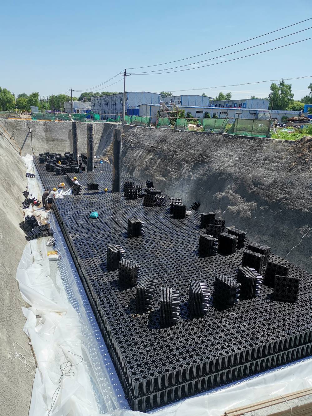 天艺雨水收集池施工现场
