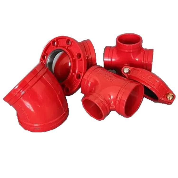 沟槽式机械三通cjt156pn25mpa喷淋消防给水管道接头ge红色涂漆q