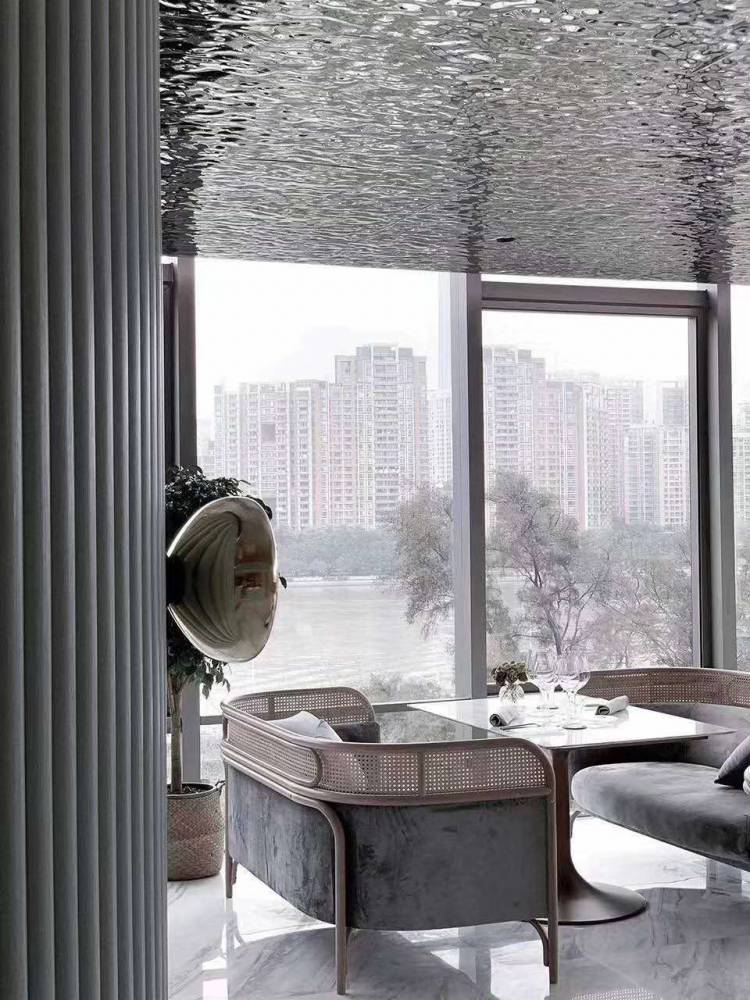 镜面大水波纹天花吊顶装饰板 镜面水波纹不锈钢压花板】价格_厂家