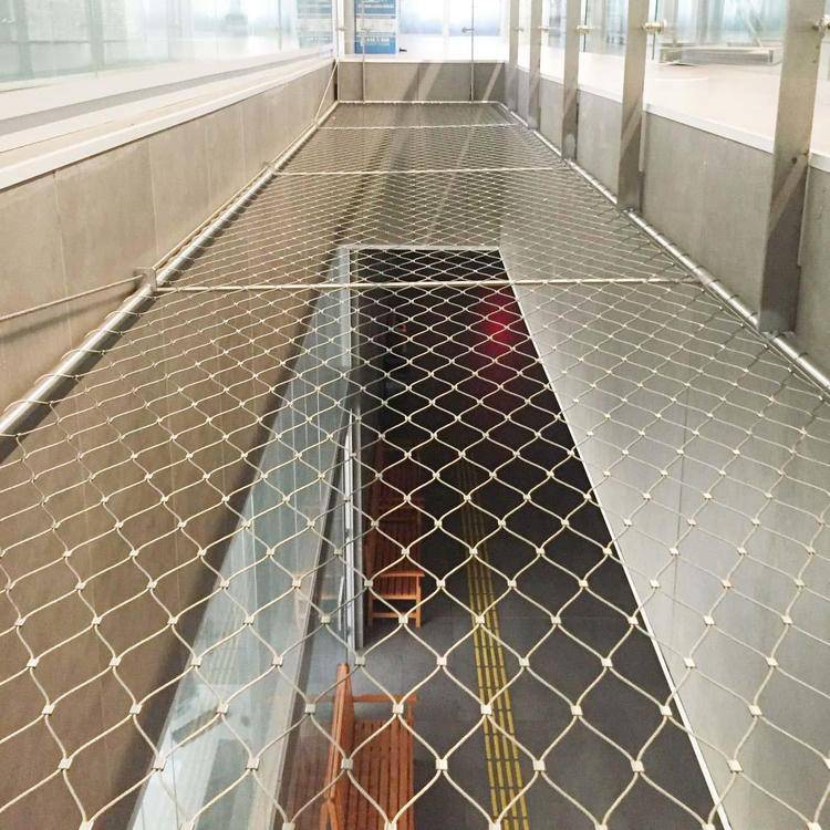呈吉定做安全防护网钢丝绳卡扣网防坠网防高空抛物网钢丝绳护栏网