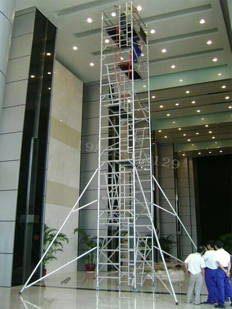 南充铝合金脚手架出租室内装修贴砖抹灰铝制架子移动脚手架