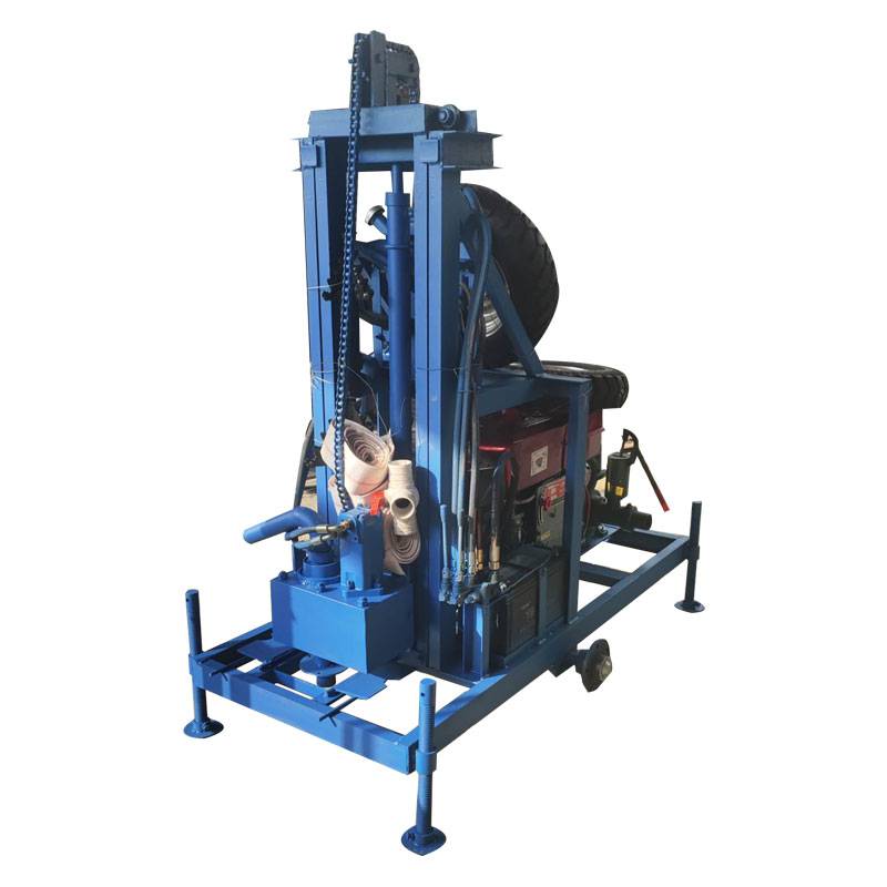 小型家用水井钻机带两轮牵引柴油液压打井机150米单人钻井机厂家