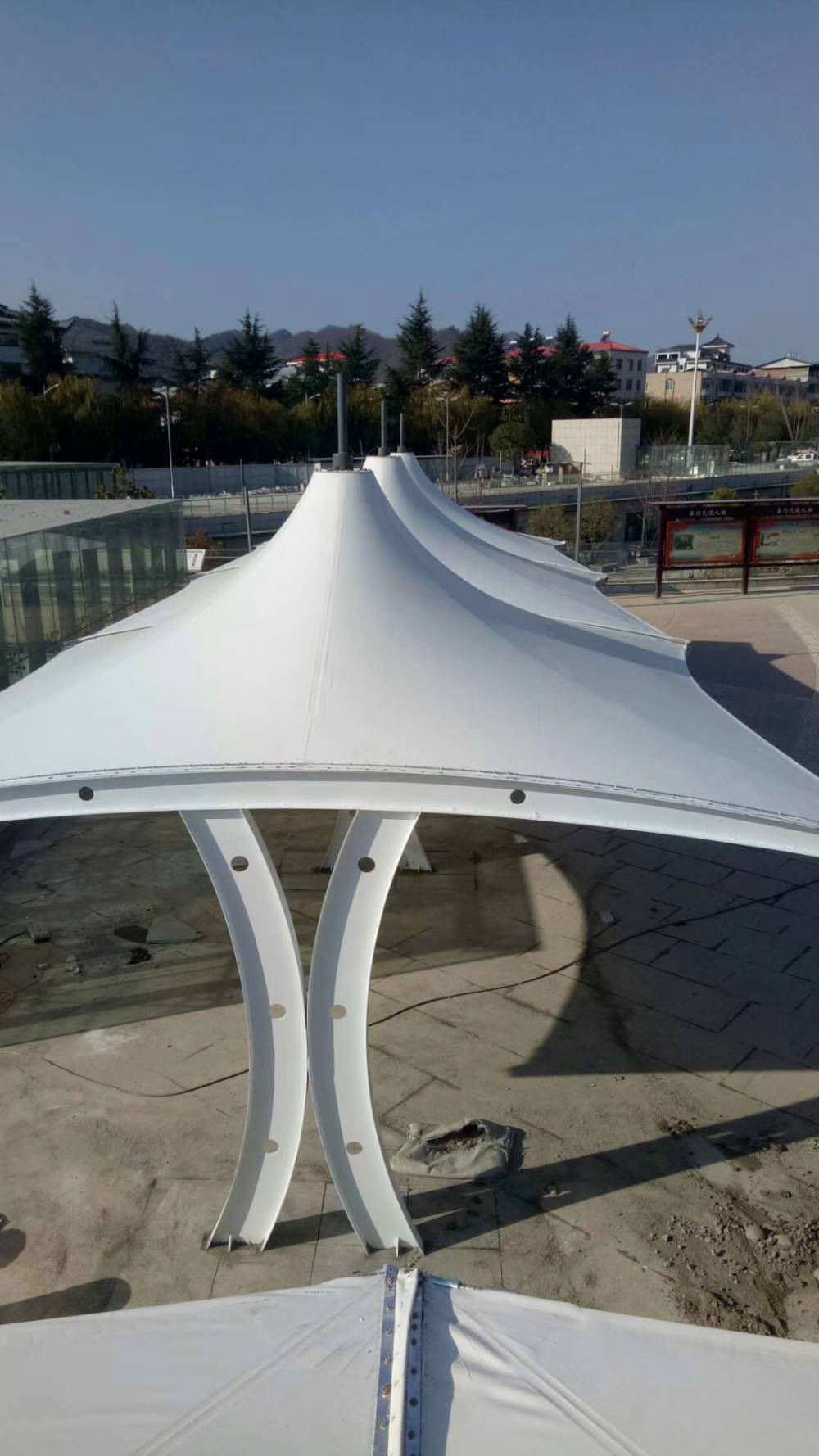 膜结构看台效果图幼儿园膜结构屋顶海南张拉膜观景台