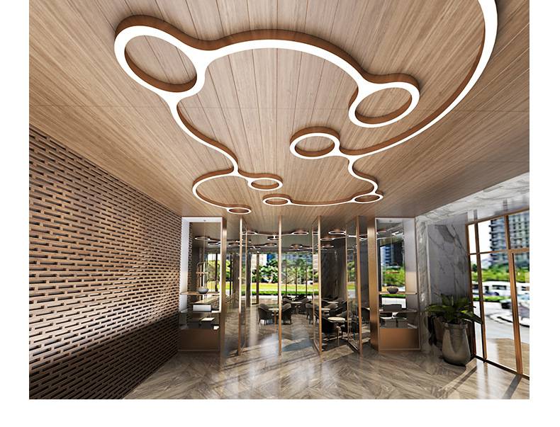 禾喵喵办公室led六边形造型灯吊灯简约灯具网吧工作室健身房吊