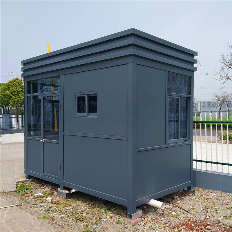 小区门卫室岗厂家订做学校幼儿园钢结构成品岗亭工地门卫室