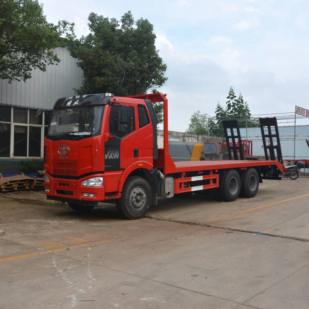 便宜的4米2蓝牌钩机拖车蓝牌单桥挖机平板拖车厂家