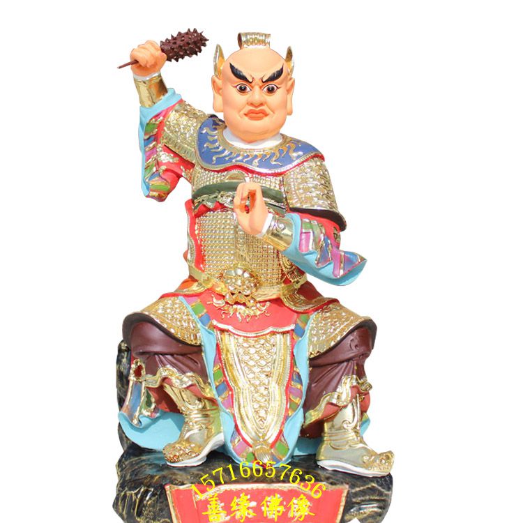 树脂玻璃钢监斋菩萨神像手工彩绘贴金佛太子佛像木雕佛太子雕像