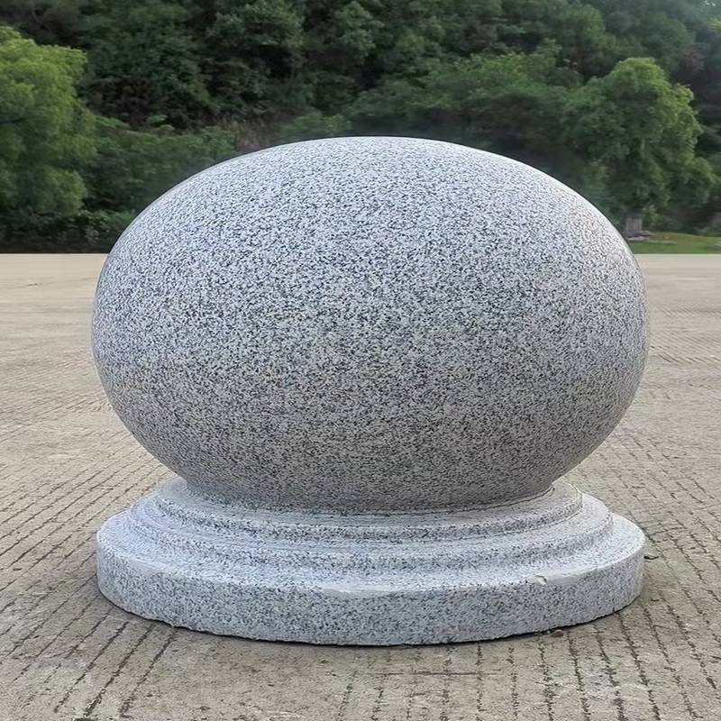 广场公园天然大理石拦车圆球小区物业门口阻车隔离石球