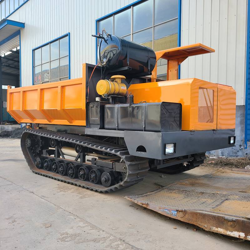 定制山地履带运输车手扶式小型履带车建筑灰土运输履带翻斗车